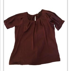 EXPRESS Burgundy Maroon Blouse Size Medium Ruched